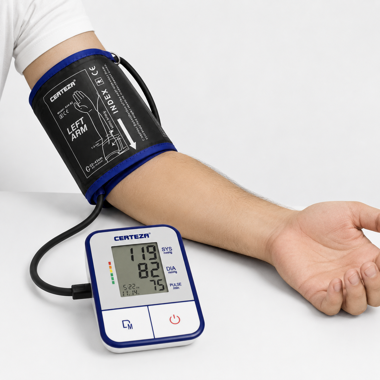 Certeza Digital Blood Pressure Monitor BM-444 in use