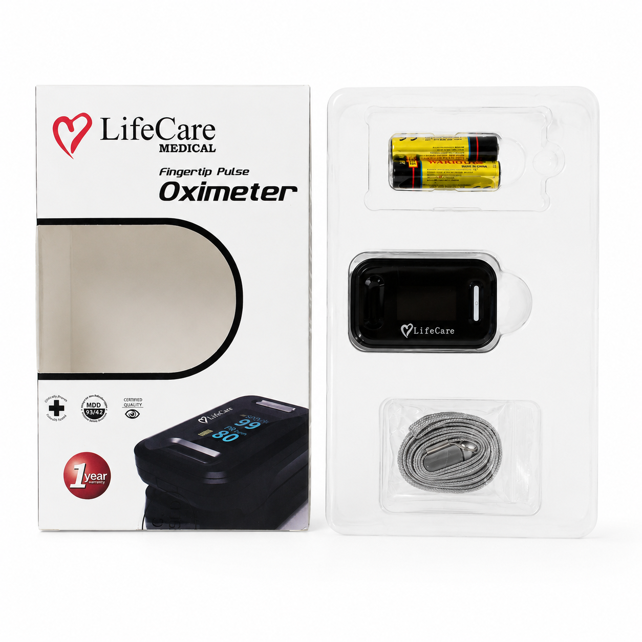 LifeCare Fingertip Pulse Oximeter full set