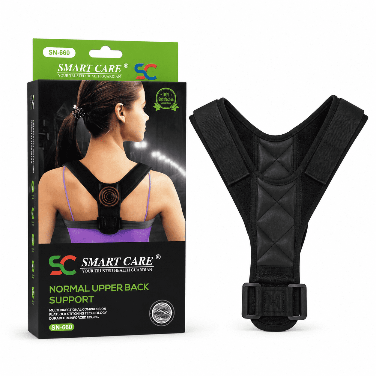 Smart Care upper back support side view available at Pak Care Surgicals
