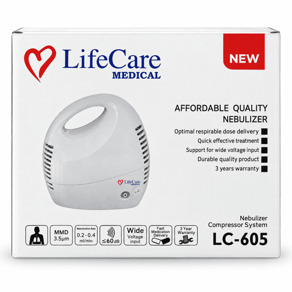 LifeCare LC-605 compressor nebulizer front view
