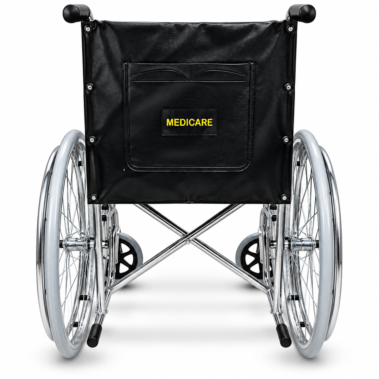 Medicare 809 folding wheelchair, back view